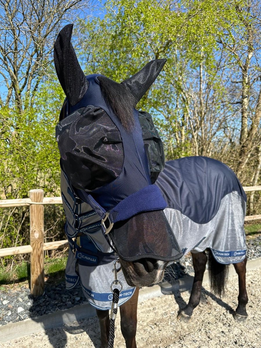 Cavalli Fluemaske m. ører & mulenet - Navy 2025 - animondo.dk - Cav3200