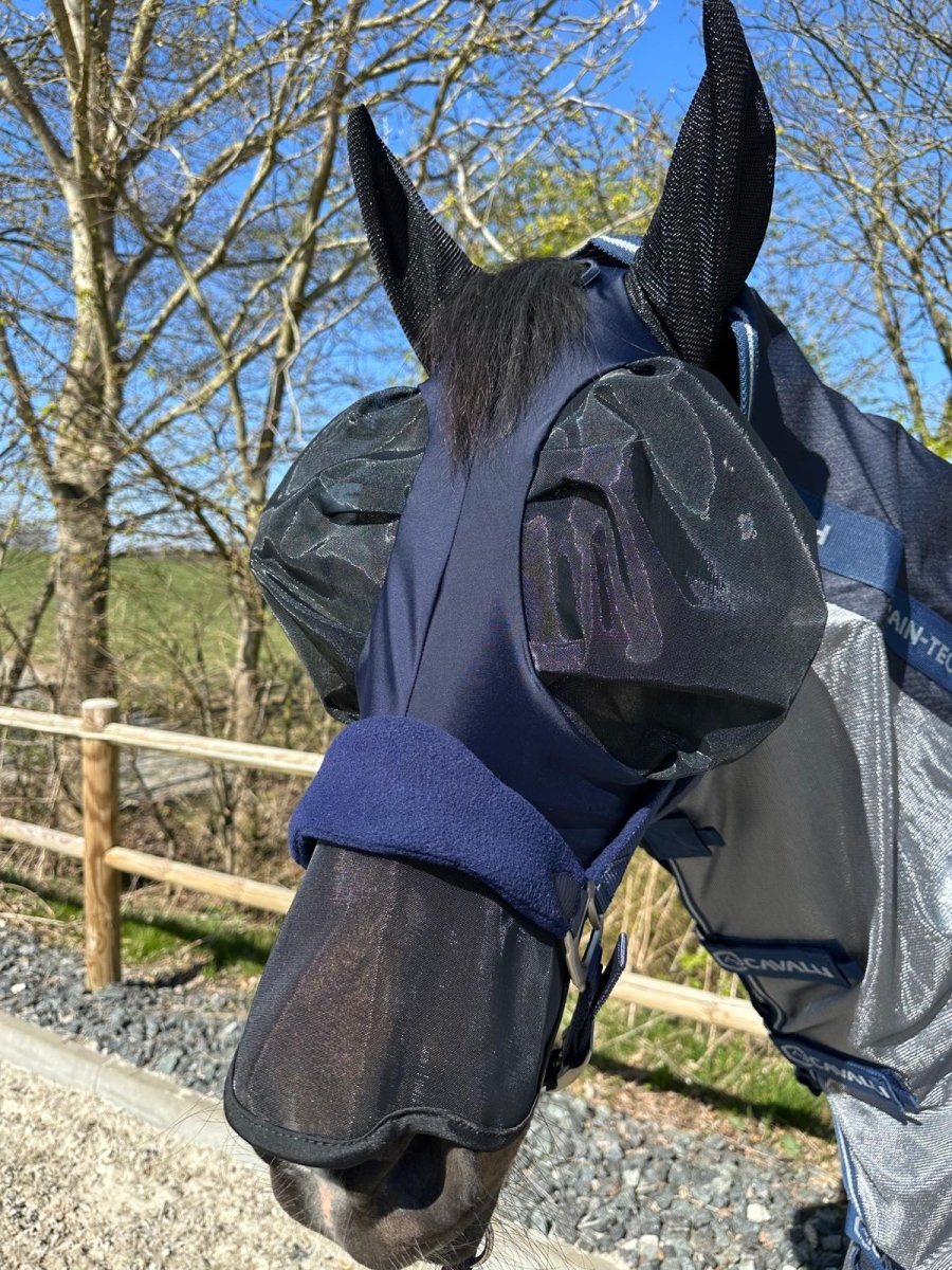 Cavalli Fluemaske m. ører & mulenet - Navy 2025 - animondo.dk - Cav3200