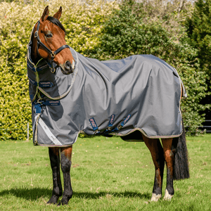 Horseware - Amigo Bravo 12 Plus Regndækken m. hals - 0 gram - Grå/Navy - animondo.dk - AARP70 - JBZ0 - 45
