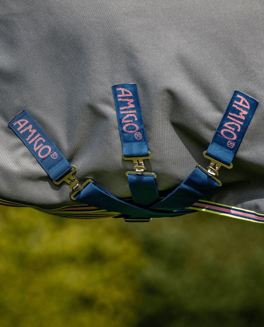 Horseware - Amigo Bravo 12 Plus Regndækken m. hals - 0 gram - Grå/Navy - animondo.dk - AARP70 - JBZ0 - 45