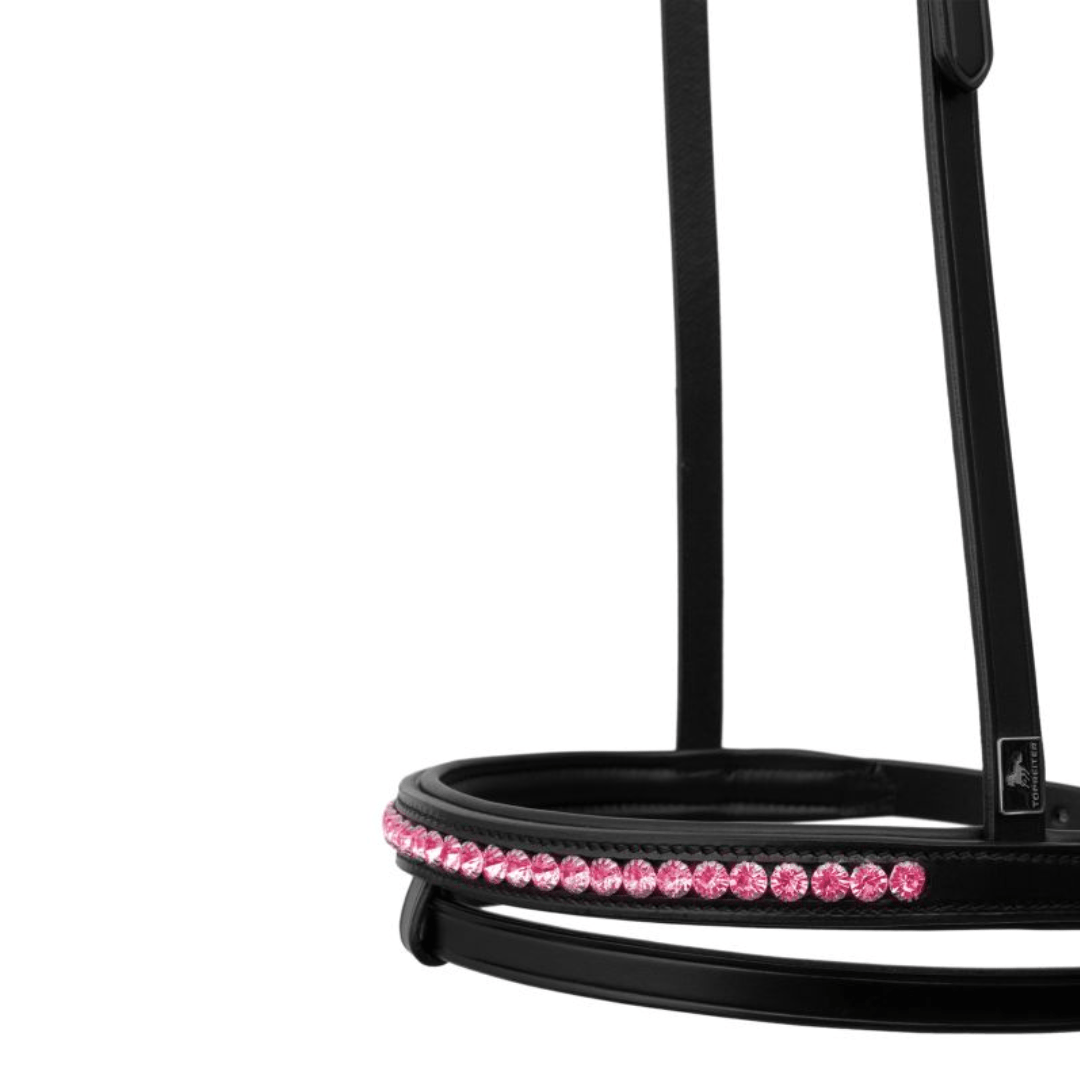 Top Reiter - "DEMANTUR" Engelsk Næsebånd - Sort/Pink - animondo.dk - NR - DM - EK - PI