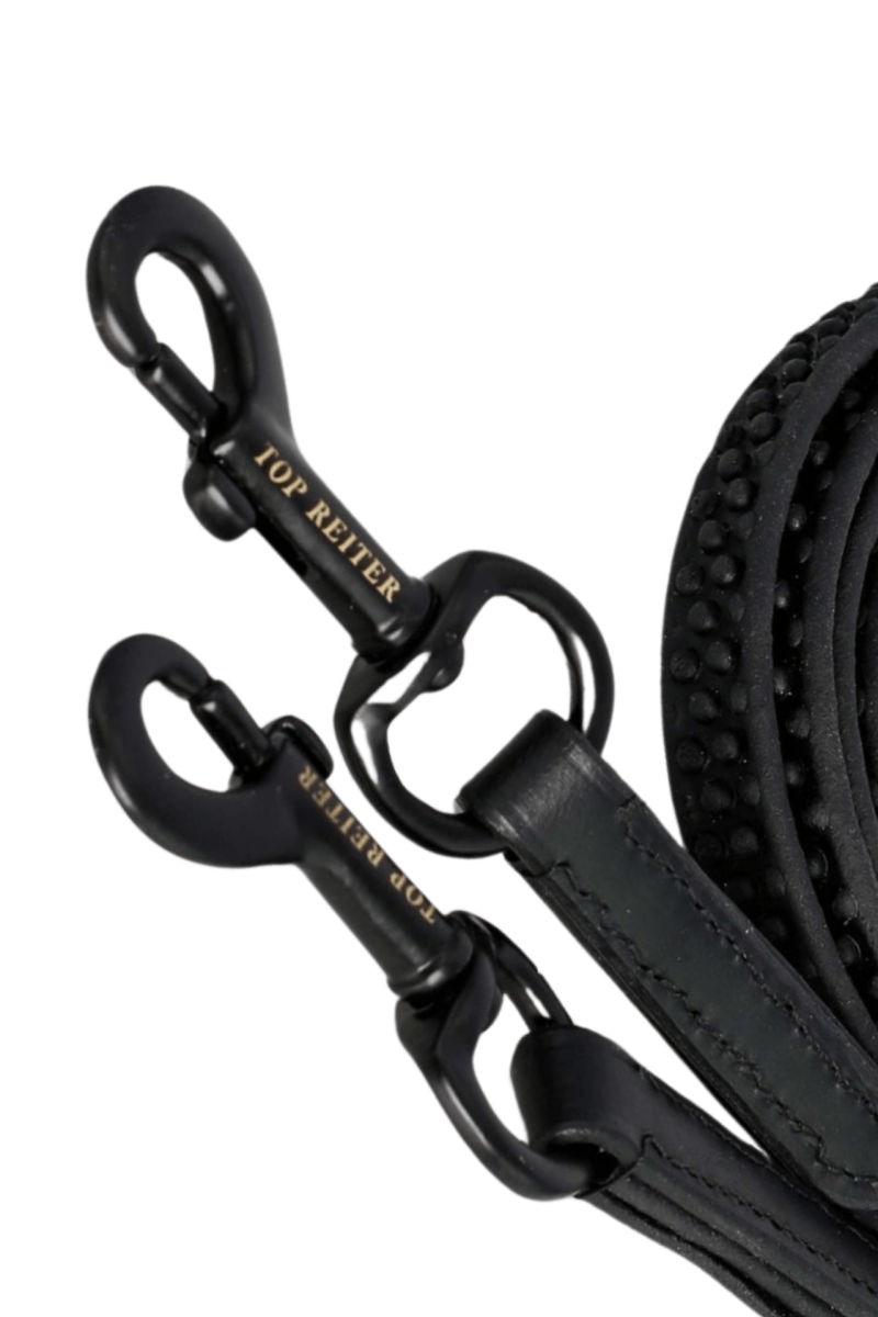 Top Reiter - "T2 tøjle" - gummi "BLACK" - Sort - animondo.dk - ZU - TNX - BL