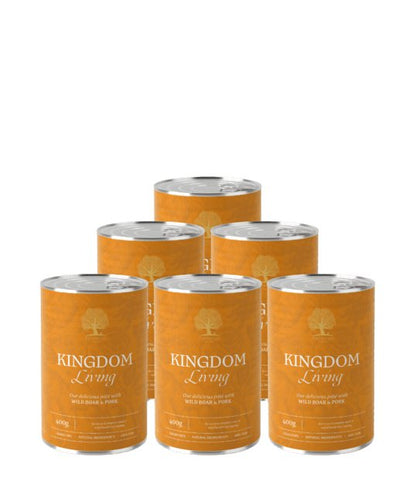 Essential Kingdom Living - vådfoder m. vildsvin & gris - 6x400 g - animondo.dk - 1067