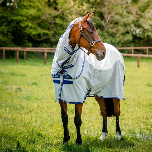 Horseware - Amigo Airflow Plus Regn - og insektdækken m. UV - beskyttelse - Grå/Blå - animondo.dk - AFRP9A - B5MW - 48