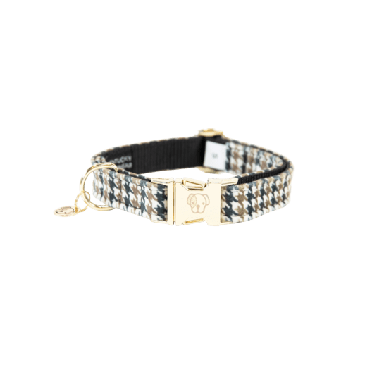 Kentucky Dog Collar Pied-de-Poule - Brun - animondo.dk