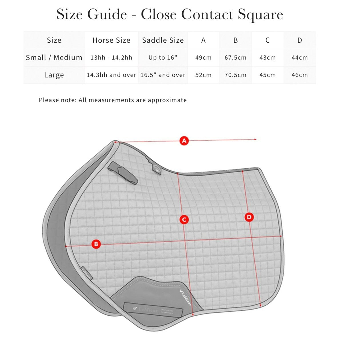 LeMieux Carbon Mesh Close Contact Square Sadelunderlag - Sort - animondo.dk