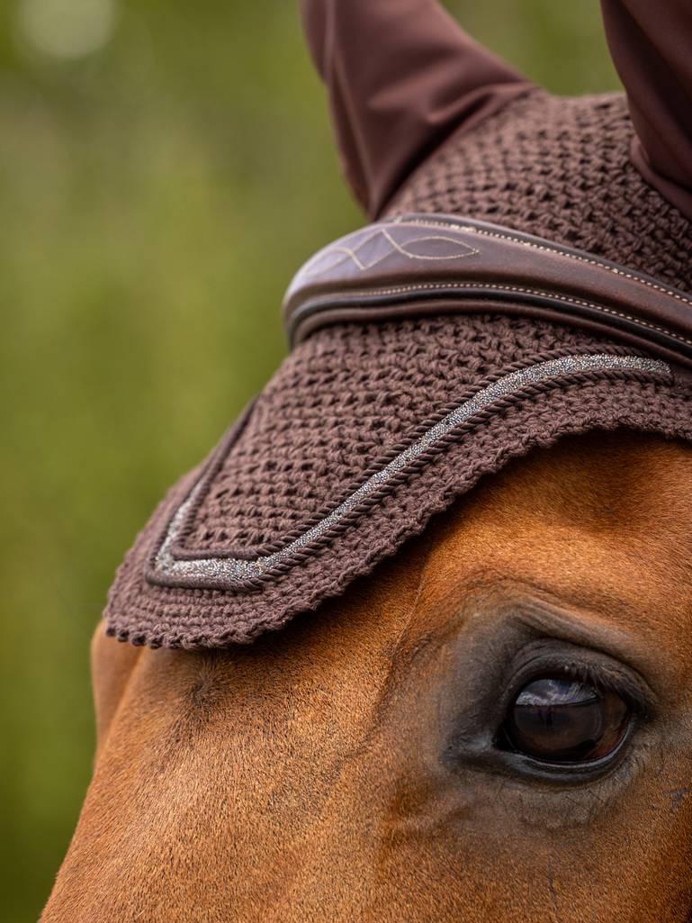 LeMieux Crystal Fly Hood Brown - animondo.dk