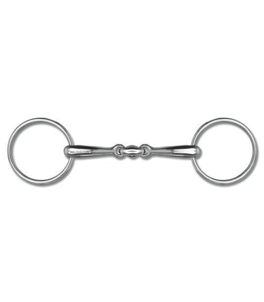 Snaffle bit double broken SS solid, R: 7 cm,TS: 1,8 cm - animondo.dk