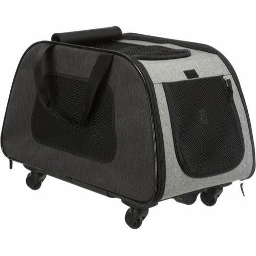 Trolley i nylon - 34×43×67 cm - Sort/grå - animondo.dk
