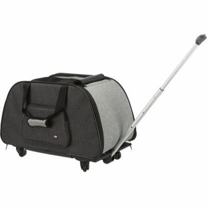 Trolley i nylon - 34×43×67 cm - Sort/grå - animondo.dk