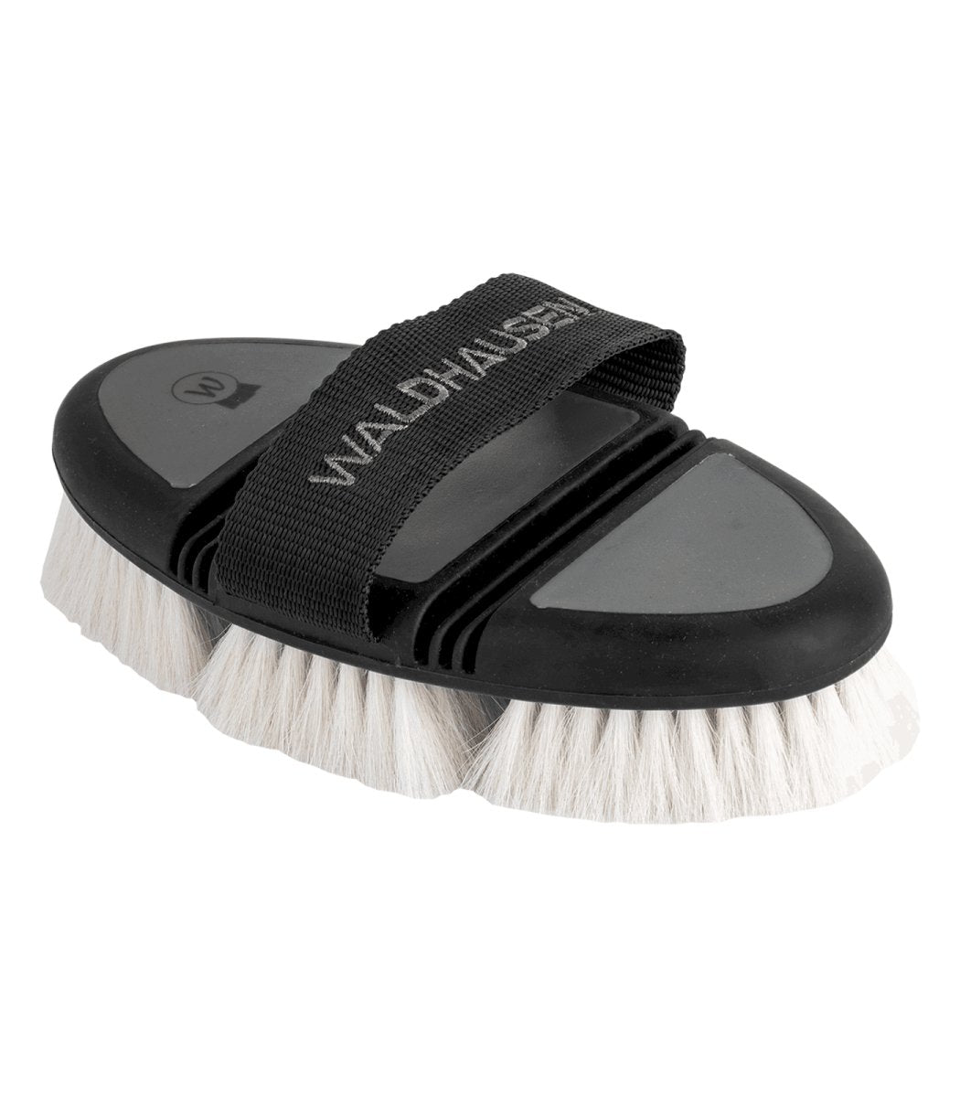 Waldhausen Flex cuddle brush, goat's bristles, schwarz/grau - animondo.dk